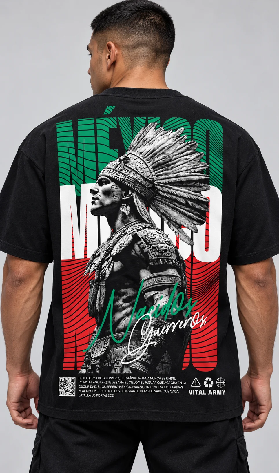 Playera Oversize Nacidos Guerreros México Edición Limitada — fotografía 1