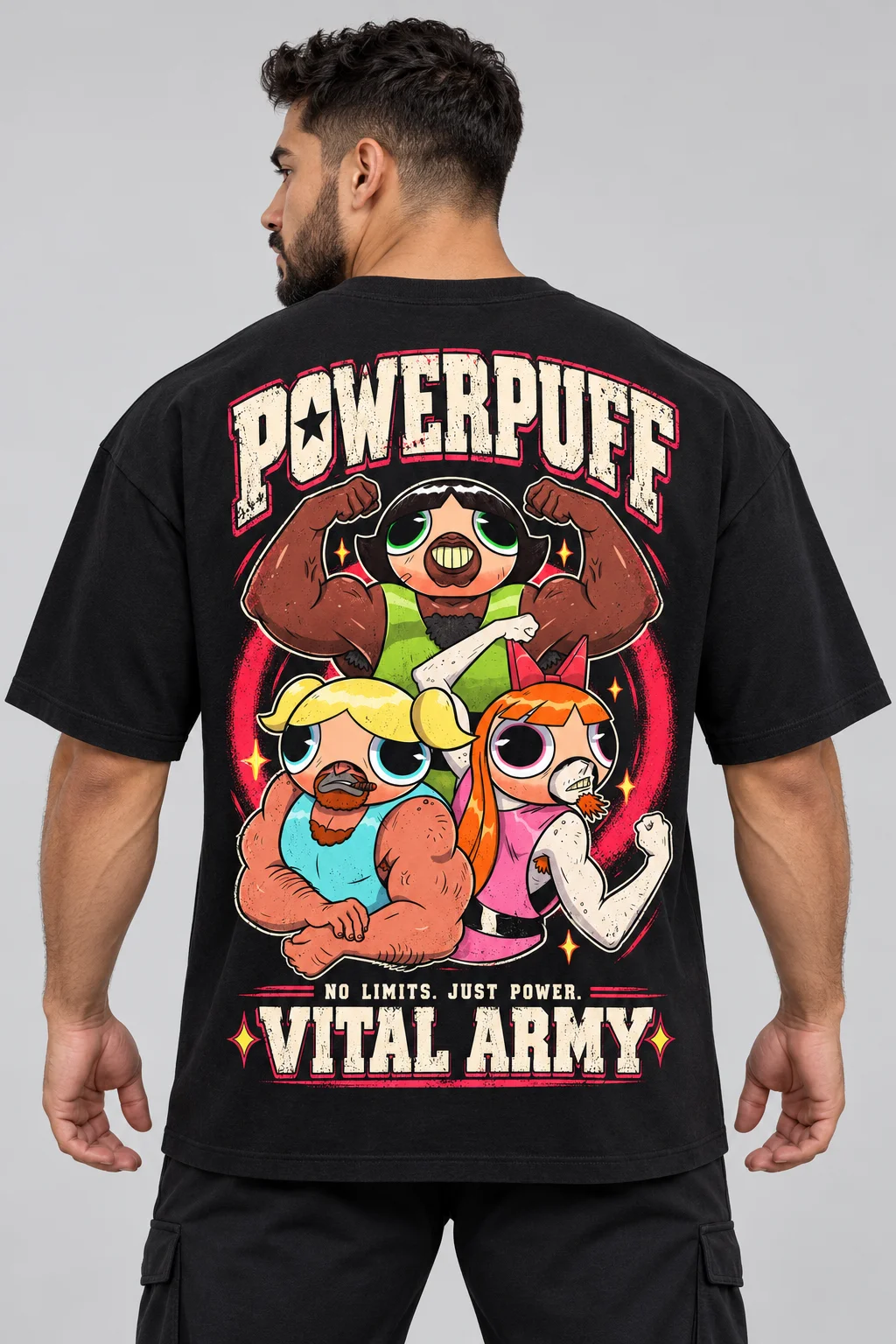 Playera Oversize Powerpuff Vital Army — fotografía 1