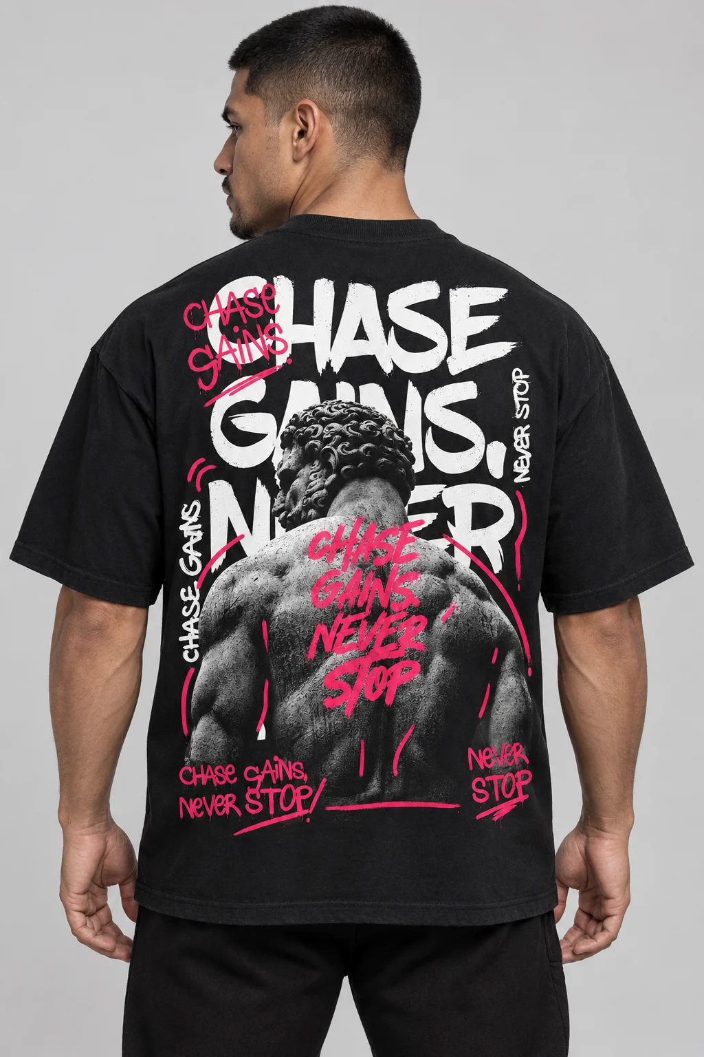 Playera Oversize Chase Gains Never Stop — fotografía 1