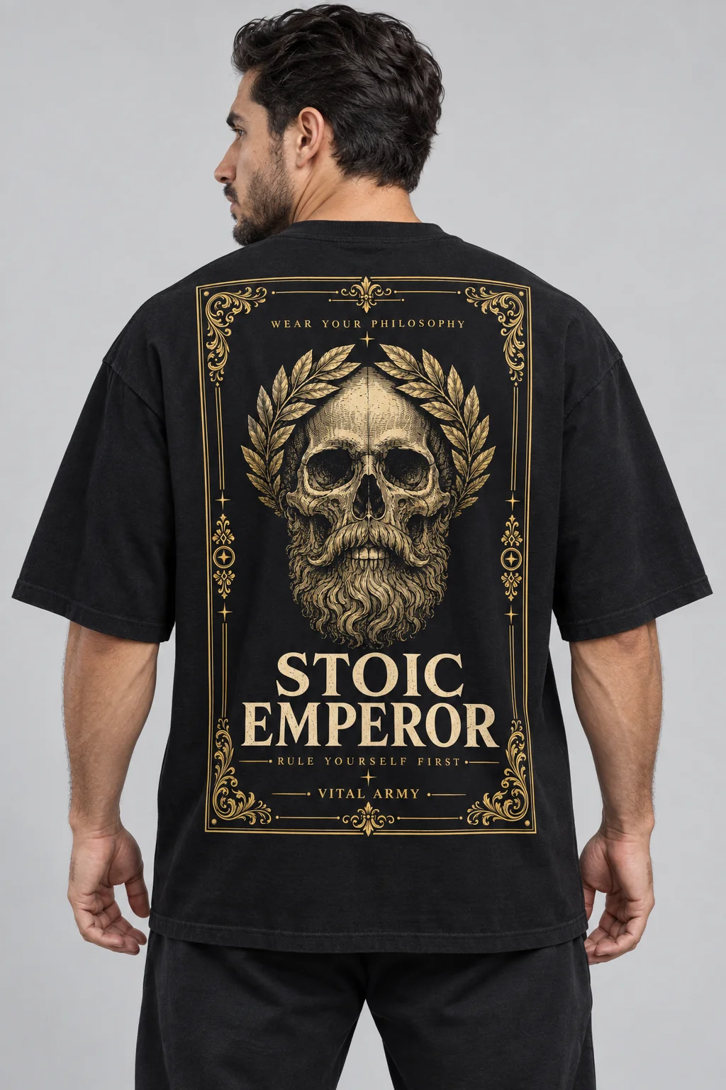 Playera Oversize Emperador Estoico — fotografía 1