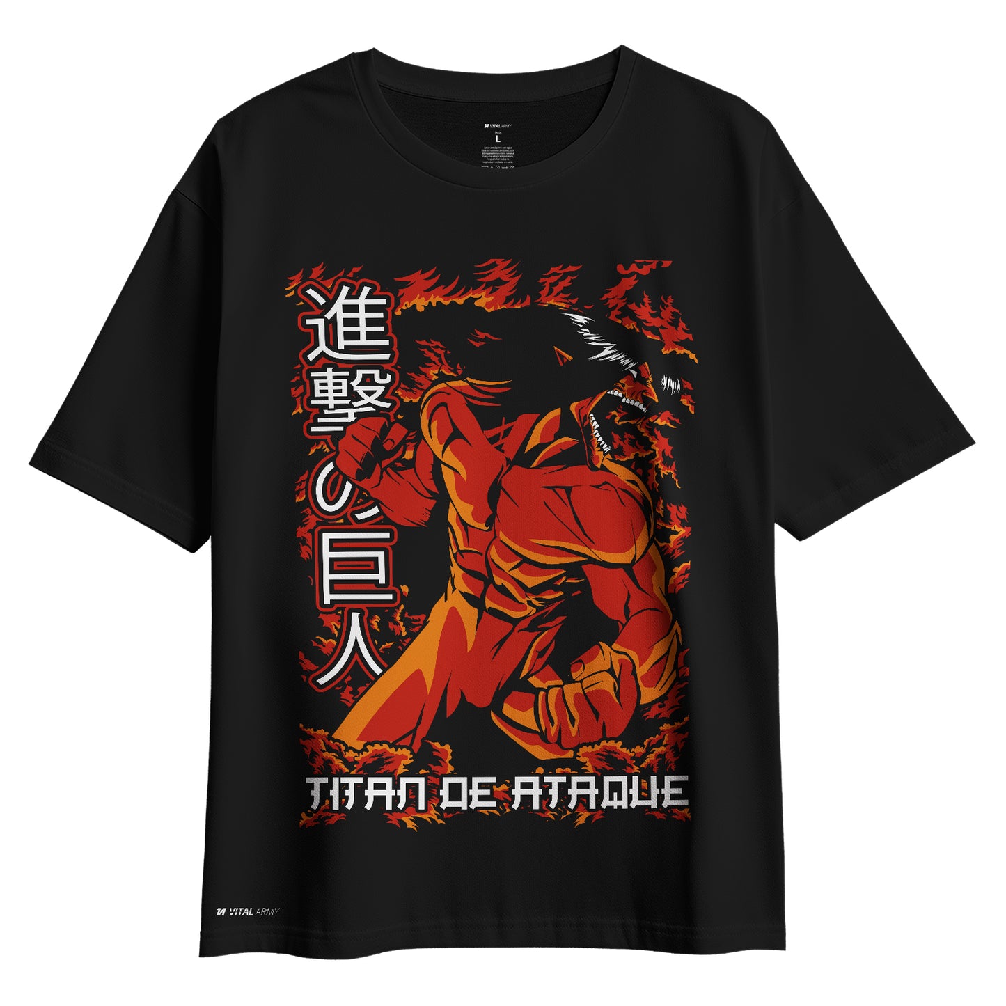 Playera oversize Attack on Titan el Titan de Ataque