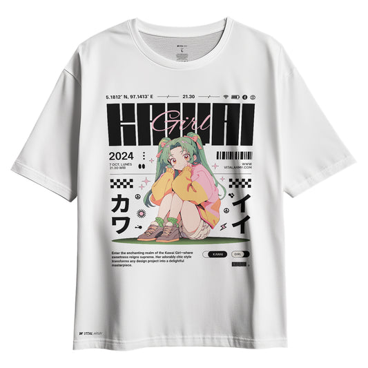 Playera Oversize Chica Kawaii 2024