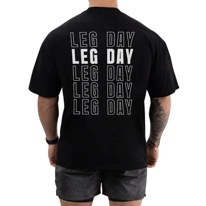 Playera Oversize Leg Day Vertical